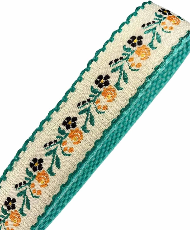 BattleTim Floral Embroidered Fabric Keychain Wristlet Key Fob Keychain Car Key Chain Holder Handmade Wristband for Women - Image 2